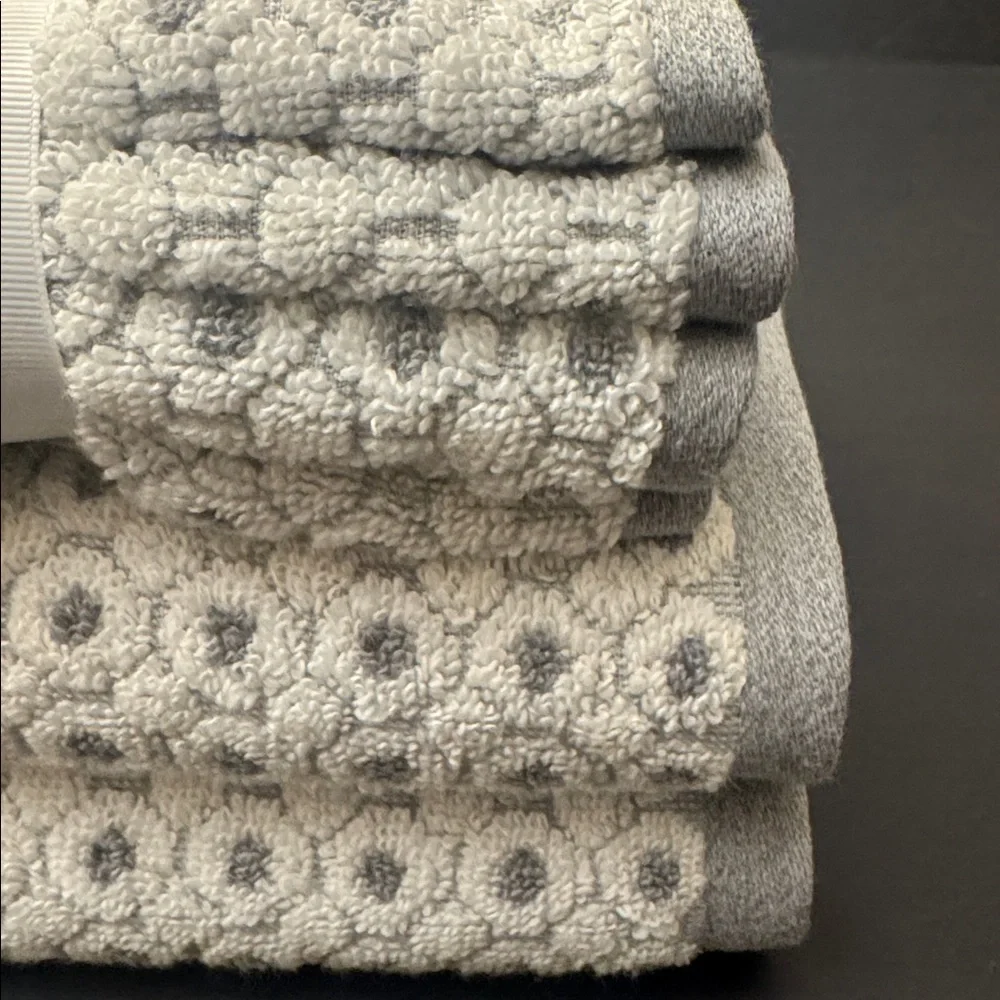 6pc ECOEXISTENCE Eco-Melange Quick Dry Bath Towel Set - Zero Twist Loops - Gray